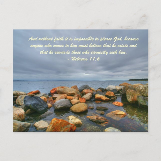 Carte Postale Et sans foi, il est impossible de plaire à Dieu, (Devant)
