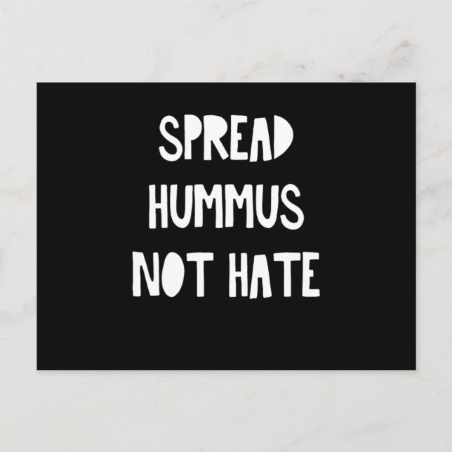 Carte Postale Étaler Hummus ne pas haïr Vegan Végétarien Cadeau  (Devant)