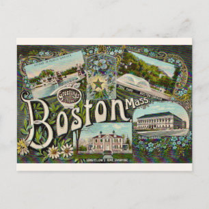 Carte Postale Étang de grenouille vintage de Boston 