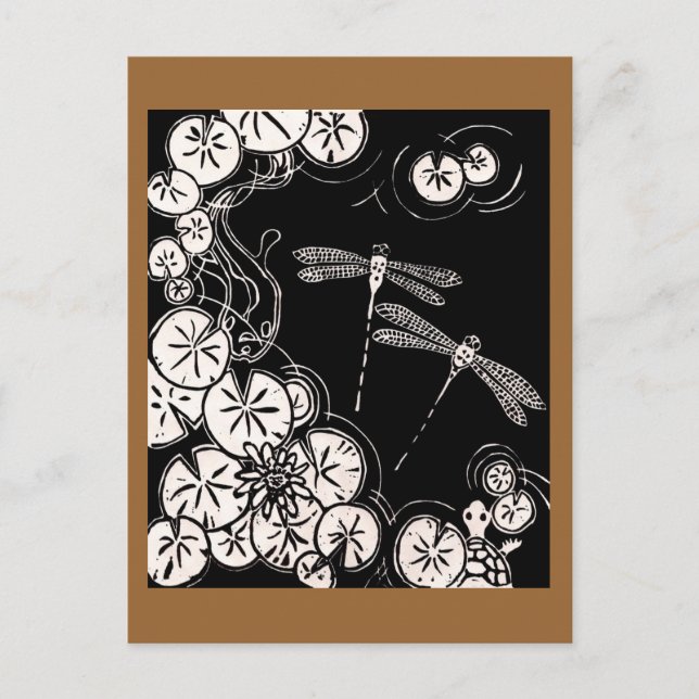 Carte Postale étang de koi (Devant)