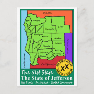 Carte Postale État de Jefferson