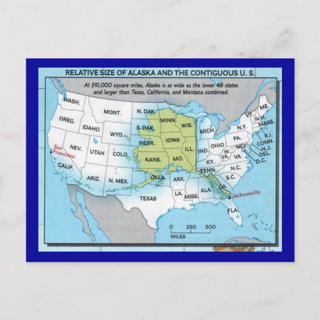 Carte Postale État de l'Alaska (Devant)