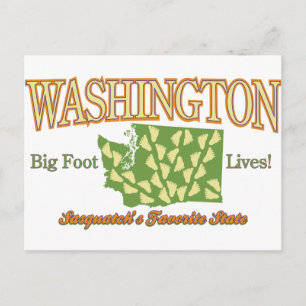 Carte Postale État de Washington - Bigfoot vit !