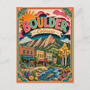 Carte Postale États découpés Boulder Colorado Art papier