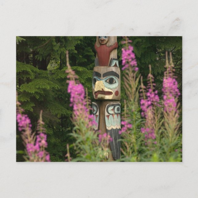 Carte Postale États-Unis, Alaska, Ketchikan, État de Totem Bight (Devant)