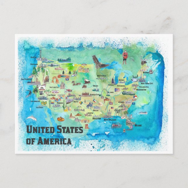 Carte Postale États-Unis d'Amérique United States Art Travel (Devant)
