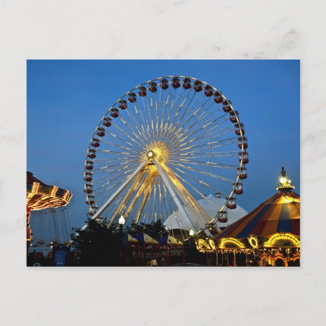 Carte Postale États-Unis, Illinois, Chicago, Villes, Éclairage (Devant)
