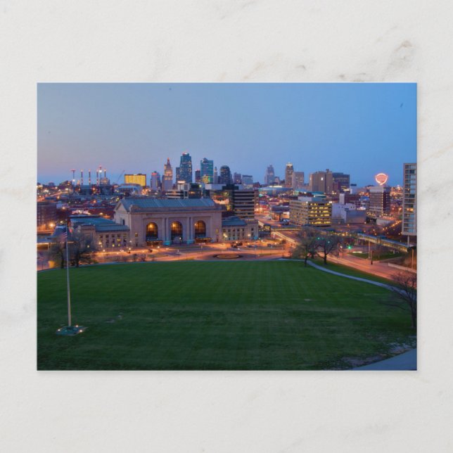 Carte Postale États-Unis - Kansas - City Skyline Comme La Nuit D (Devant)