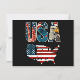 Carte Postale Etats-Unis Patriotique 4 juillet Amérique Drapeau 