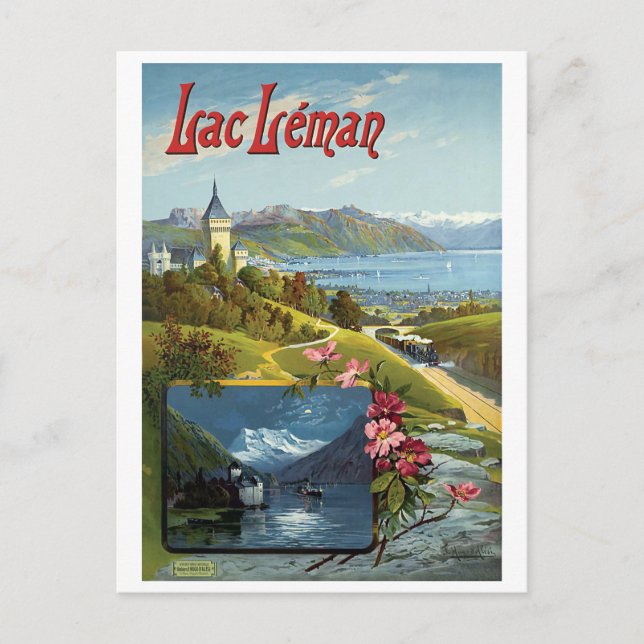 Carte Postale Été à Genève lac, Suisse (Devant)