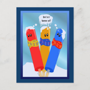 Carte postale été des Popcicles congelés