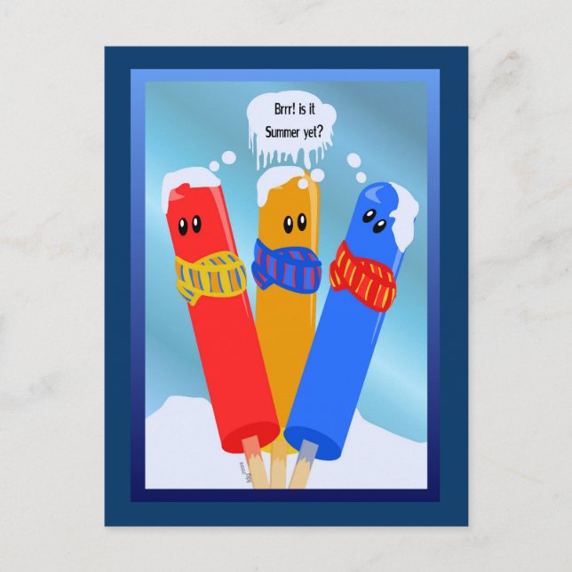Carte postale été des Popcicles congelés (Devant)
