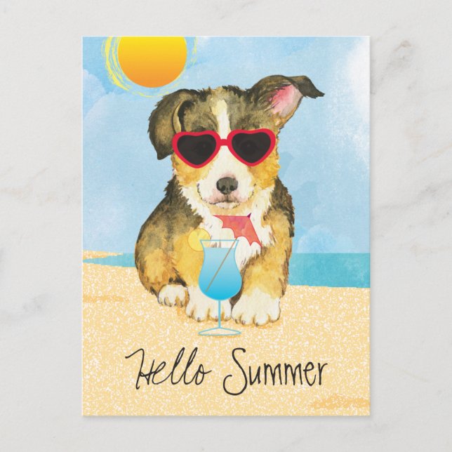 Carte Postale Été Pembroke Welsh Corgi (Devant)