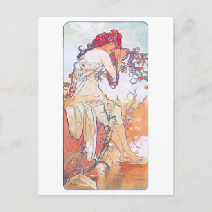 Carte Postale Été (Quatre Saisons), Alphonse Mucha
