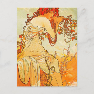 Carte Postale Été vintage par Alphonse Mucha