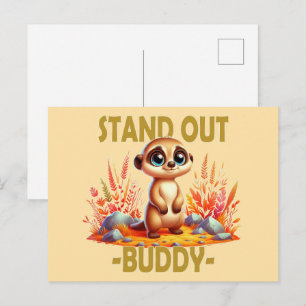 Carte Postale Éteins ton pote. Caricature de Meerkat
