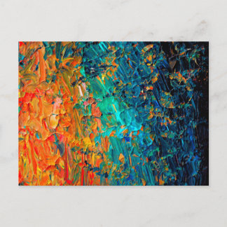 Carte Postale ETERNAL TIDE 2 Orange Turquoise Bleu noir Ombre