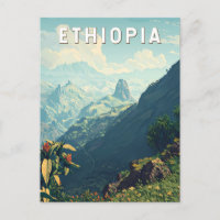 Ethiopie Illustration Voyage Art Vintage