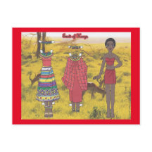 Carte postale Eti of Kenya Paper Doll
