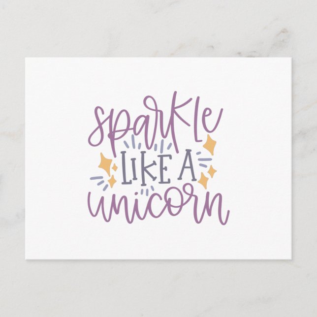 Carte Postale Étincelle comme une licorne (Devant)