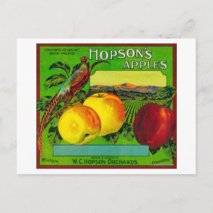 Carte Postale Étiquette Apple Crate de HopsonMilton, WA