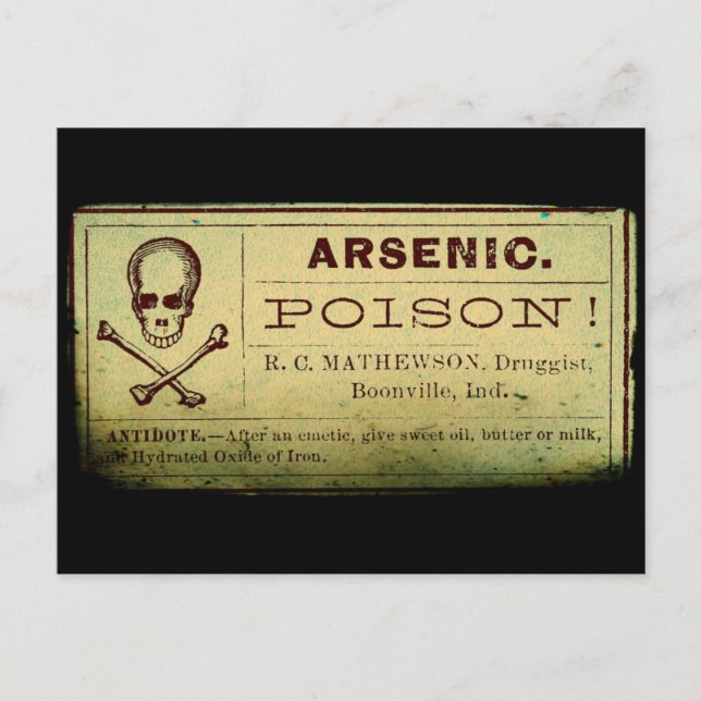Carte Postale Étiquette Arsenic désorganisé (Devant)