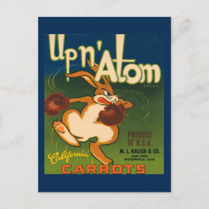 Carte Postale Étiquette California Carrots Crate