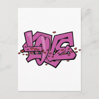 Carte Postale étiquette d'amour graffiti