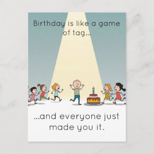 Carte Postale Étiquette d'anniversaire Tout le monde s'est enfui