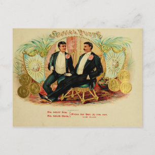 Carte Postale Étiquette de boîte à cigares vintage