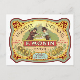 Carte Postale Étiquette de bonbons français vintage
