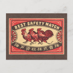 Carte Postale Étiquette de correspondance de sécurité vintage