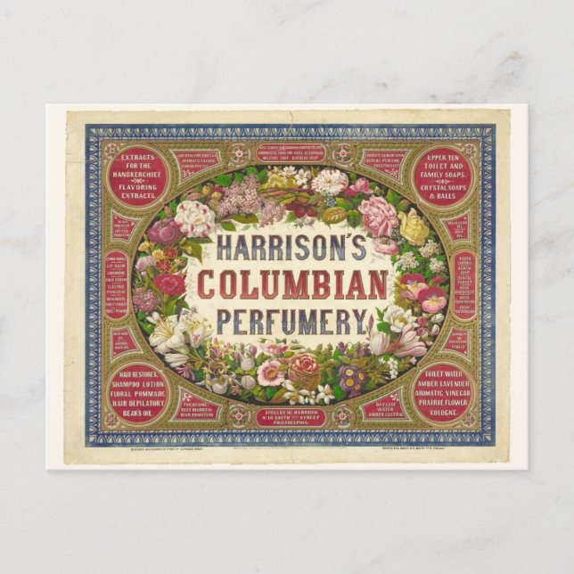 Carte Postale Étiquette de parfum vintage (Devant)