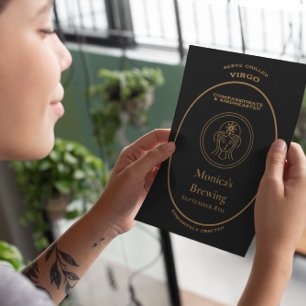 Carte Postale Étiquette de pharmacie dorée personnalisée Vierge 