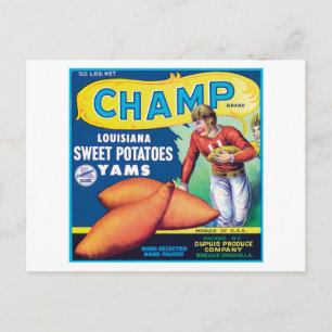 Carte Postale Étiquette de produits alimentaires de pommes de te
