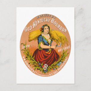 Carte Postale Étiquette de publicité pour le whisky, vers 1860.