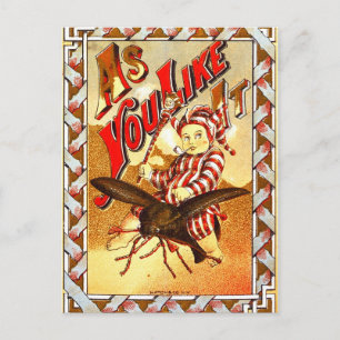 Carte Postale Étiquette de tabac vintage avec enfant fumant un t