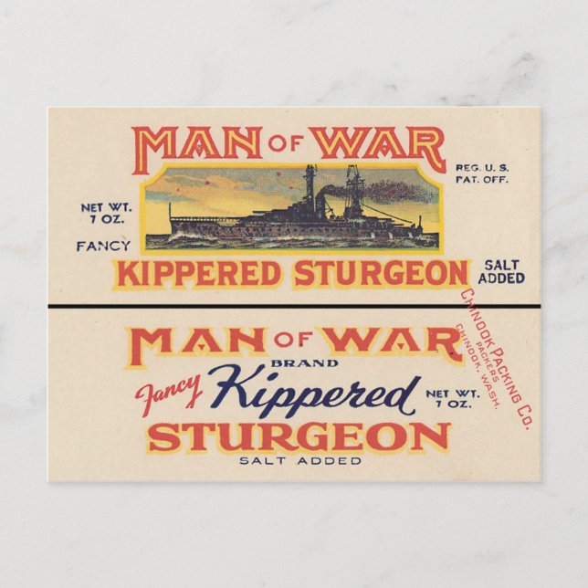 Carte postale Étiquette Sturgeon Can (Devant)