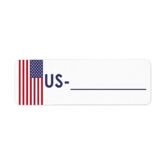 Carte postale Étiquette USA "Style Drapeau"