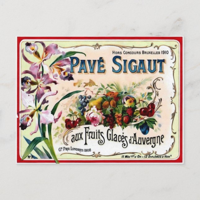 Carte postale Étiquette vintage (Devant)