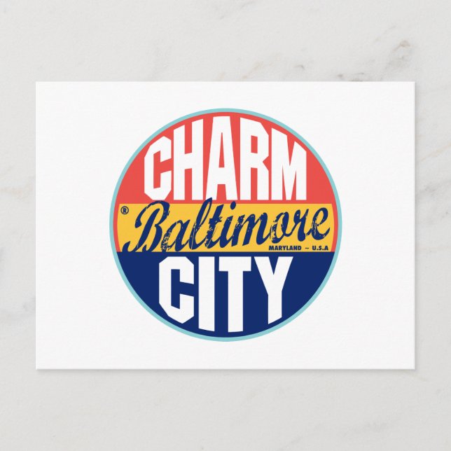 Carte Postale Étiquette Vintage Baltimore (Devant)