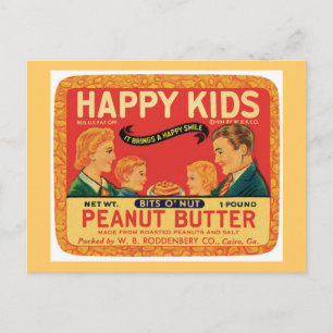 Carte Postale Étiquette vintage de produits alimentaires pour le