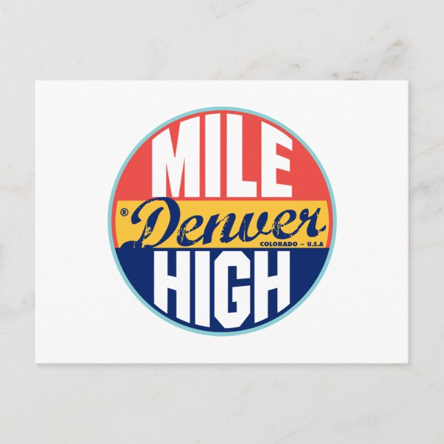 Carte Postale Étiquette Vintage Denver (Devant)
