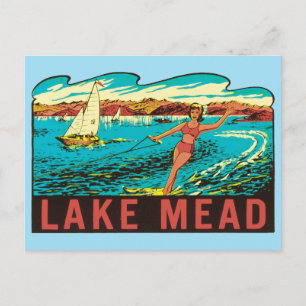 Carte postale Étiquette vintage Lake Mead Nevada N