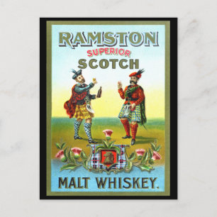 Carte Postale ÉTIQUETTE whisky écossais vintage
