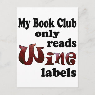 Carte Postale Étiquettes de vin de club de lecture