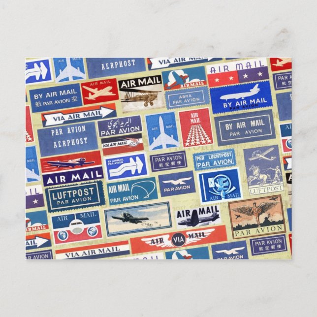 Carte Postale Étiquettes mondiaux (Devant)