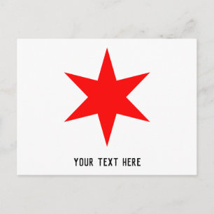 Carte Postale Étoile à 6 points du drapeau de Chicago
