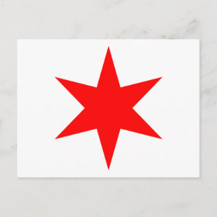 Carte Postale Étoile à 6 points du drapeau de Chicago