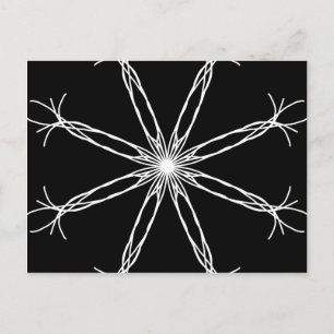 Carte Postale Étoile de kaléidoscope noir et blanc